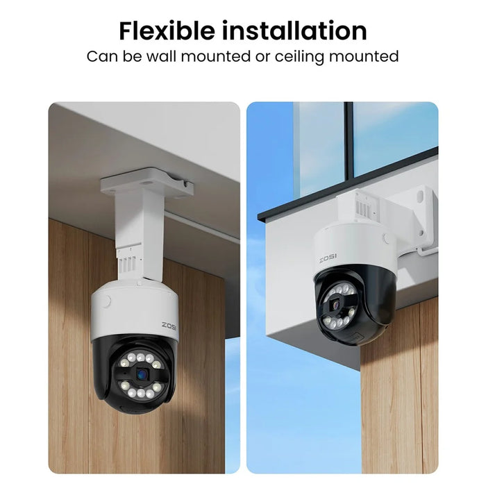 ZOSI 4K 8CH PoE NVR Security Camera System 4Pcs 8MP Outdoor Auto Tracking PT Cameras with Floodlight Two-Way Audio, 2TB HDD - UK Plug - 6