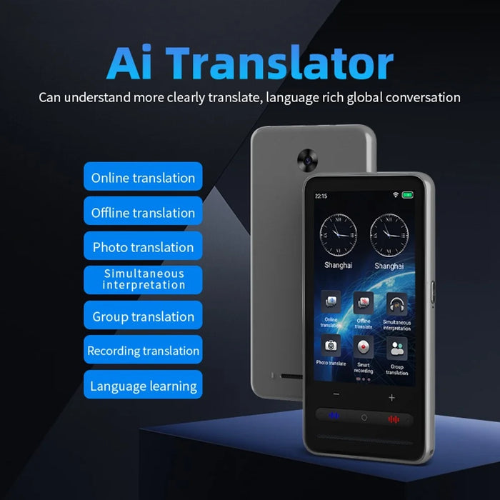 S20PRO AI Language Translator 138 Languages 4 Inch Screen Offline Photo Translation Real-Time Interpreting Machine - 2