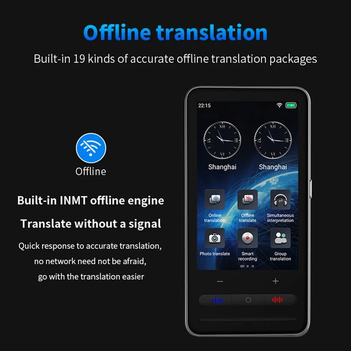 S20PRO AI Language Translator 138 Languages 4 Inch Screen Offline Photo Translation Real-Time Interpreting Machine - 5