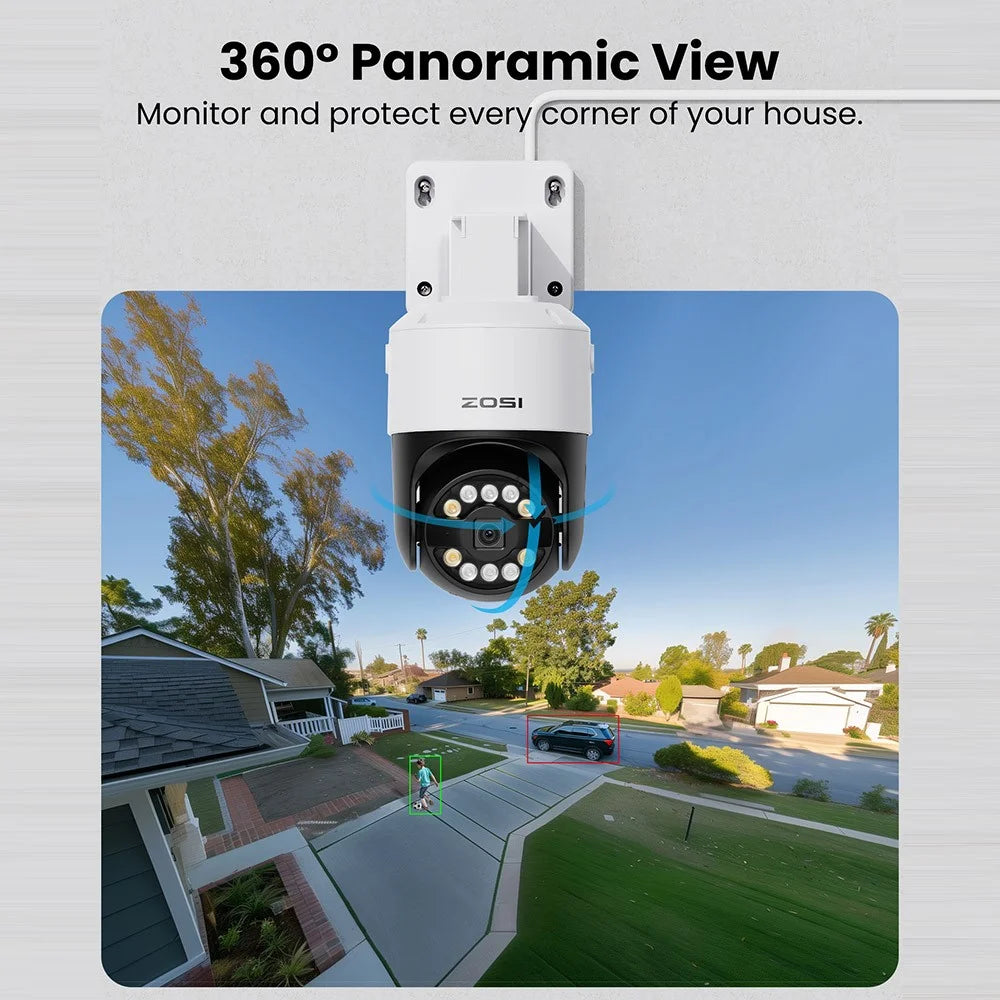 ZOSI C296 16Pcs 5MP 3K Outdoor Auto Tracking PoE Cameras 5x Digital Zoom 16CH 8MP NVR with 4TB HDD - US Plug - 3