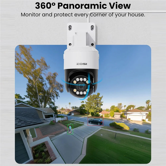 ZOSI C296 8Pcs 8MP 4K Outdoor Auto Tracking AI Human Vehicle Detection PT PoE Cameras + 16CH NVR with 4TB HDD - AU Plug - 3