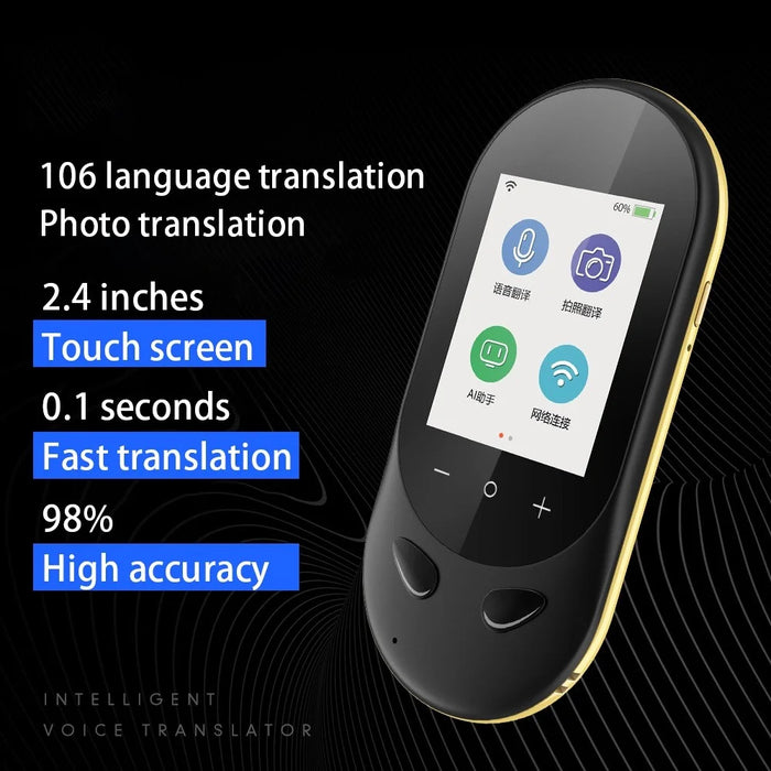 VORMOR T8S 4G Offline Instant AI Voice Translator Touch+Button Controlled USB Rechargeable 106 Languages Translation Device with 2.4 Inch HD Screen - White - 3