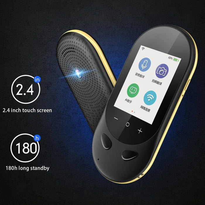 VORMOR T8S 4G Offline Instant AI Voice Translator Touch+Button Controlled USB Rechargeable 106 Languages Translation Device with 2.4 Inch HD Screen - White - 4