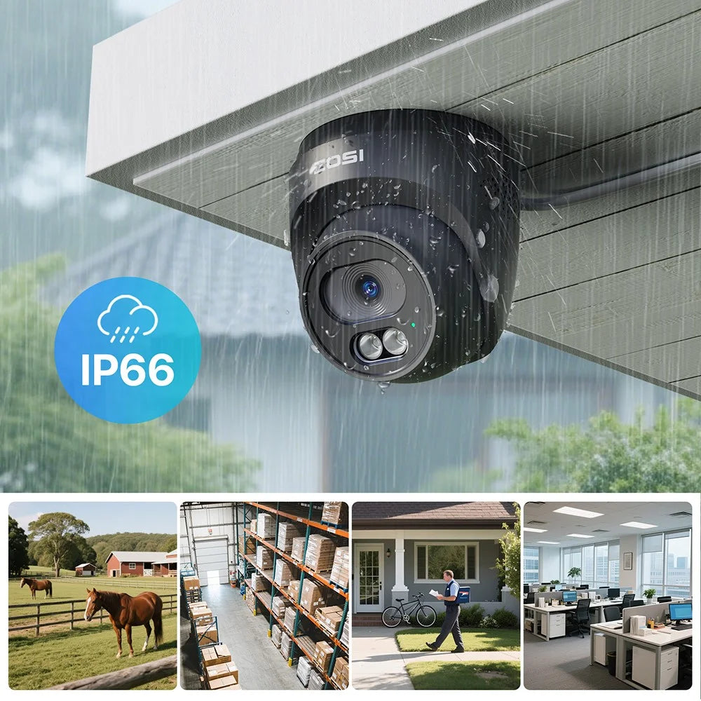 ZOSI 16Pcs Human Detection 100ft Night Vision 4MP Weatherproof PoE IP Security Cameras + 16CH 4K NVR with 4TB HDD - Black / US Plug - 2