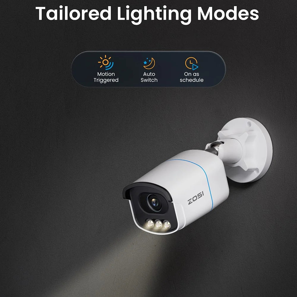 ZOSI 12Pcs 3K C186 Aurora Lux Night Vision Person Vehicle Detection PoE Cameras + 4K 8MP 16CH NVR with 4TB HDD - EU Plug - 6