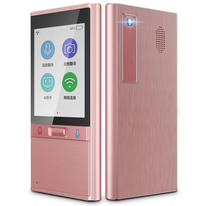 VORMOR T9 2.8 inch HD Touch Screen Smart Translator Language Translator Device 106 Languages Portable Smart Voice Translator Supports WiFi/Hotspot/OCR Image Handheld Translator - Rose Gold - 1