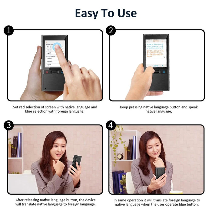VORMOR T9 2.8 inch HD Touch Screen Smart Translator Language Translator Device 106 Languages Portable Smart Voice Translator Supports WiFi/Hotspot/OCR Image Handheld Translator - Rose Gold - 4