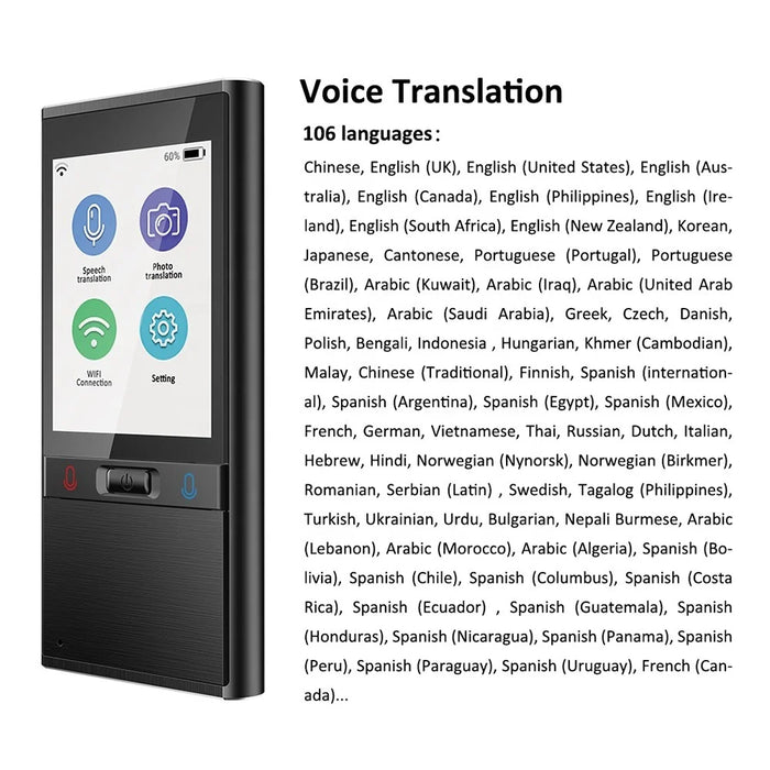 VORMOR T9 2.8 inch HD Touch Screen Smart Translator Language Translator Device 106 Languages Portable Smart Voice Translator Supports WiFi/Hotspot/OCR Image Handheld Translator - Rose Gold - 5