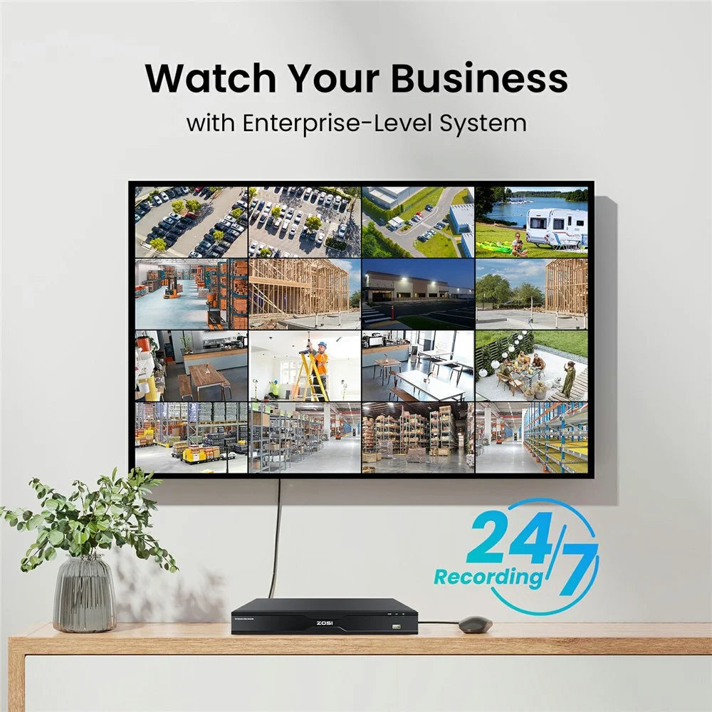 ZOSI 32Pcs Face Vehicle Detection 2 Way Audio 4K PoE Spotlight Cameras + 32CH 8MP NVR with 8TB HDD for Business 24 / 7 Recording - AU Plug - 3