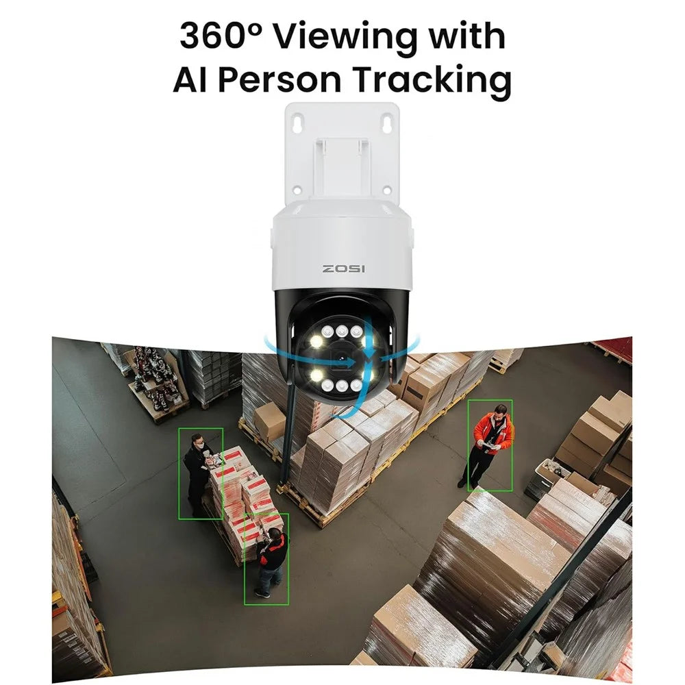 ZOSI 32Pcs Auto Human Tracking Color Night Vision 8MP PoE Security Cameras + 32CH 4K NVR with 8TB HDD - US Plug - 4