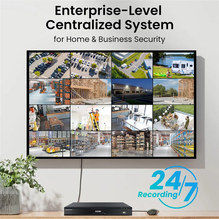 ZOSI 32Pcs AI Detection 2-Way Audio 8MP PoE Security Spotlight Cameras + 32 Channel 4K NVR with 8TB HDD - AU Plug - 3