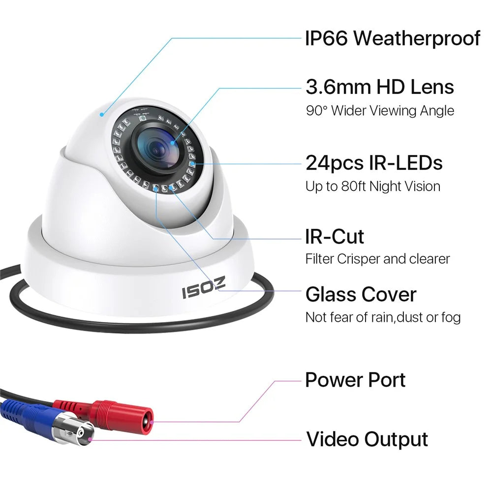 ZOSI C419 16Pcs Home Business AI Human Vehicle Detection Night Vision 1080P Security Cameras + 16 Channel DVR - White / US Plug - 4