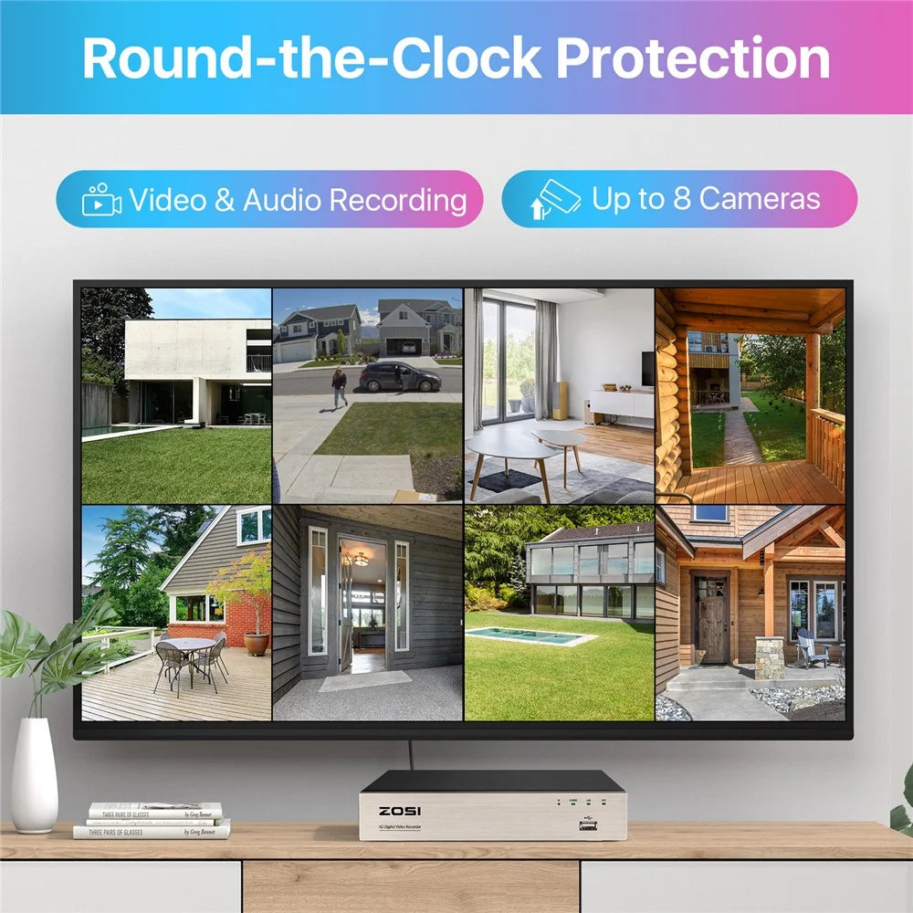 ZOSI C419 16Pcs Home Business AI Human Vehicle Detection Night Vision 1080P Security Cameras + 16 Channel DVR - White / US Plug - 7