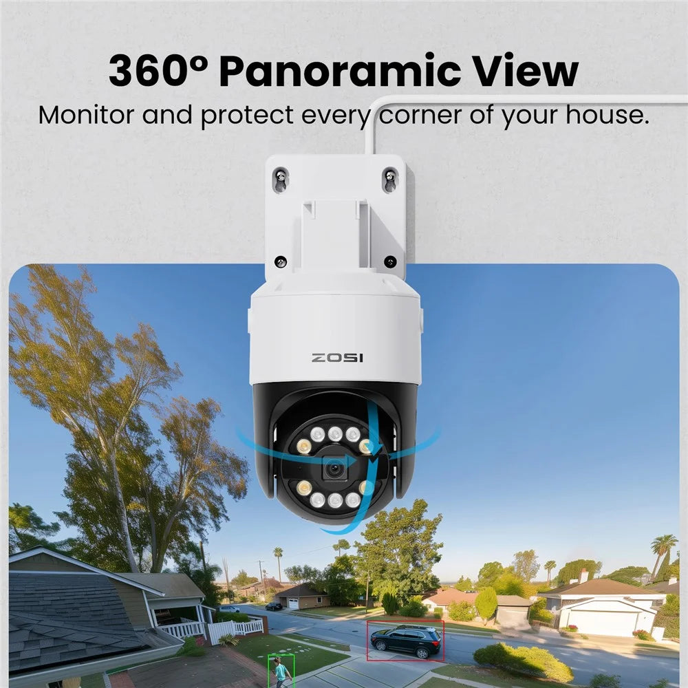 ZOSI C296 12Pcs 5MP 3K Outdoor Auto Tracking Two-way Audio PoE Cameras 16CH 8MP NVR with 4TB HDD - UK Plug - 3