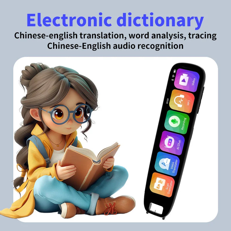 A27S 4.24 Inch Intelligent Scanning Translation Pen 113 Languages Smart Voice Translator, 1+8GB - 3
