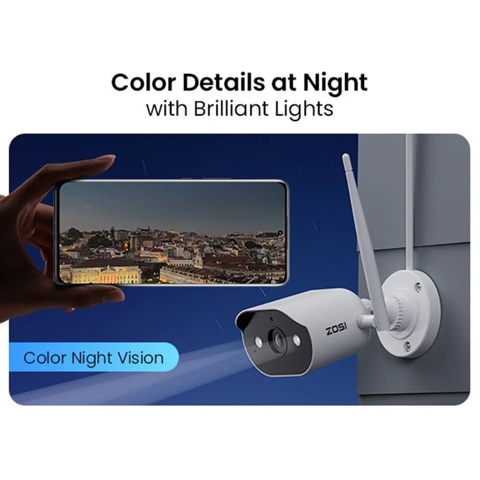 ZOSI 2K WiFi 6 Security Camera System 8 x 3MP Wireless Cameras Indoor / Outdoor AI Human Detection Color Night Vision Two-Way Audio 8CH 4K NVR 2TB HDD - 6