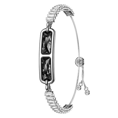 BH3 Multifunctional Health Monitoring Smart Bracelet Heart Rate Blood Oxygen Tracking Rhinestone Inlaided Wristband - Black+White - 1