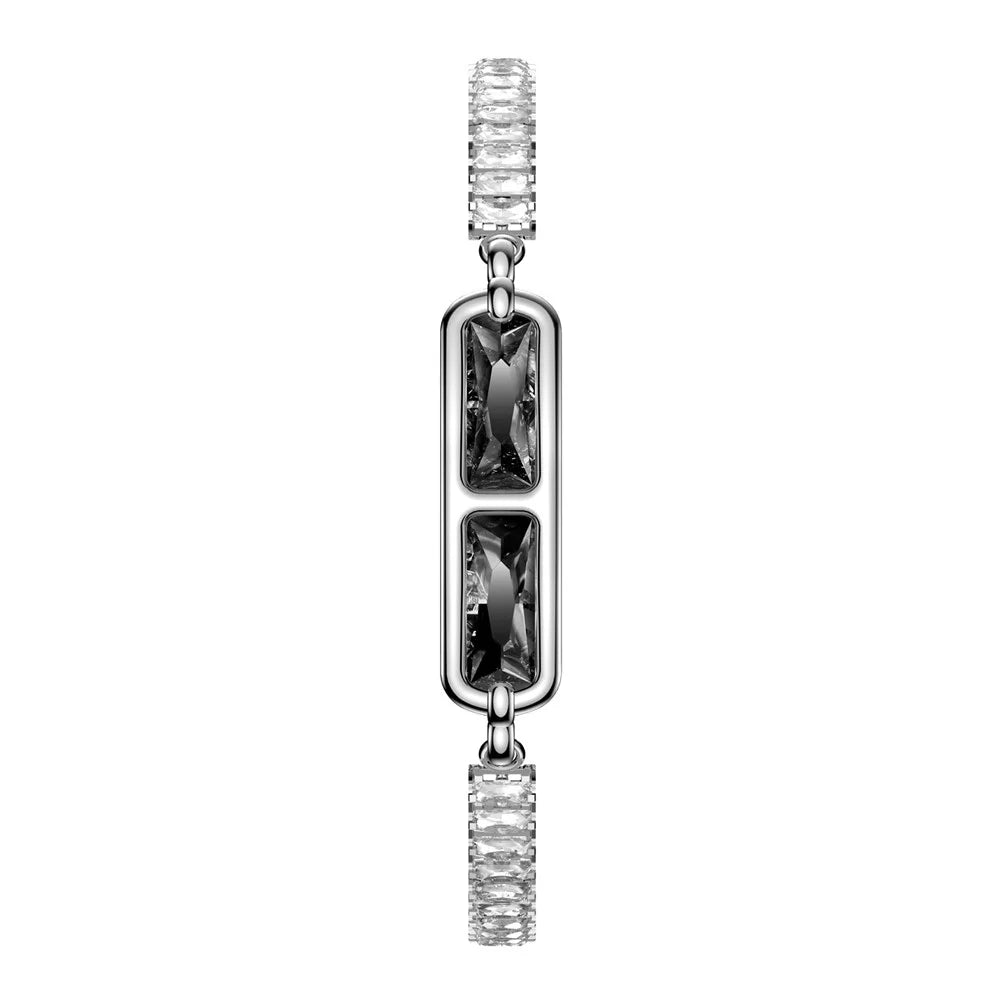 BH3 Multifunctional Health Monitoring Smart Bracelet Heart Rate Blood Oxygen Tracking Rhinestone Inlaided Wristband - Black+White - 3