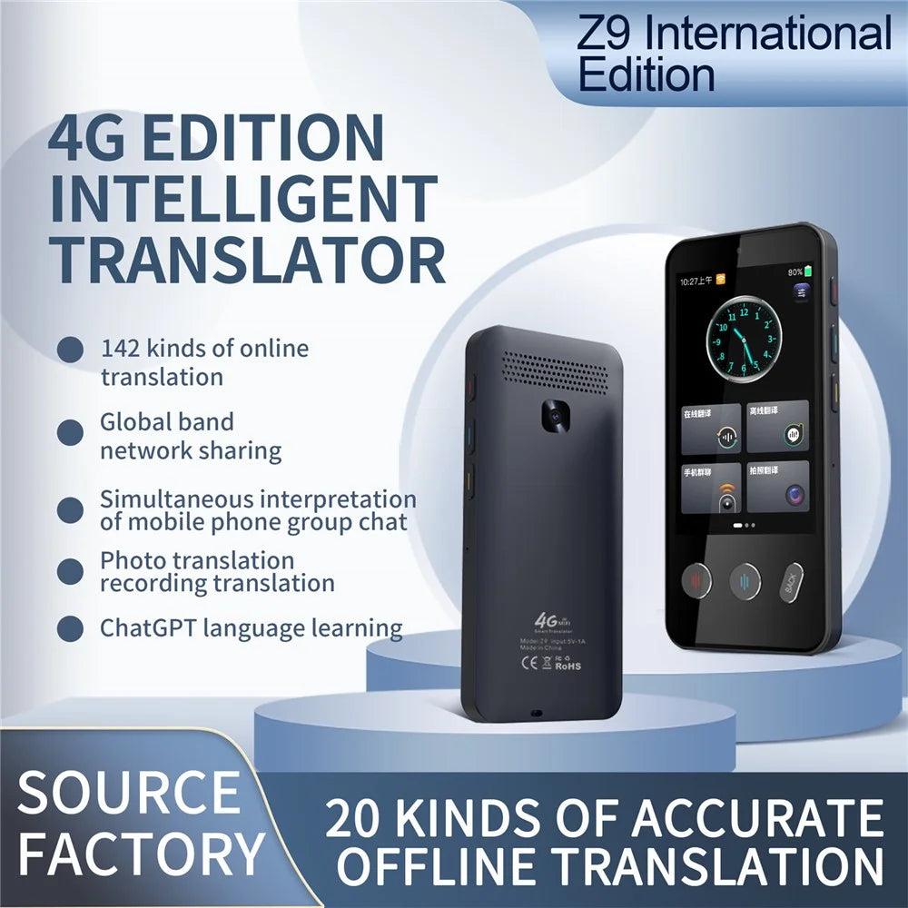 Z9 4.5 inch IPS Full View 4G Translator 13MP Auto Zoom Multilingual Device with Simultaneous  /  Offline  /  Photo  /  Recording Translation - 2
