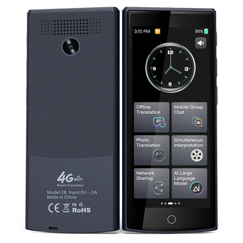 Z8 4G Smart Voice Translator 5.5 inch IPS Full View Screen with 5MP Auto Zoom Photo Translation Device for Business - 1
