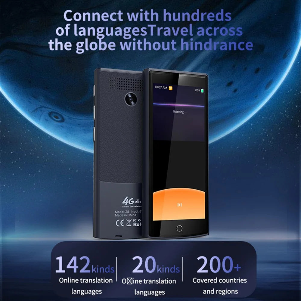 Z8 4G Smart Voice Translator 5.5 inch IPS Full View Screen with 5MP Auto Zoom Photo Translation Device for Business - 4