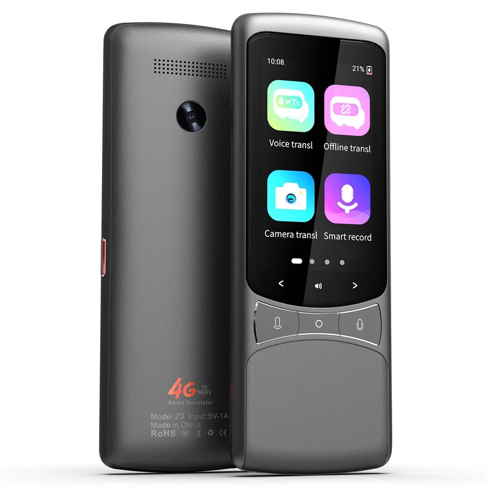 Z3 4G Multilingual Translator Device Portable Photo Translation Machine Instant Language Translator - Grey - 1