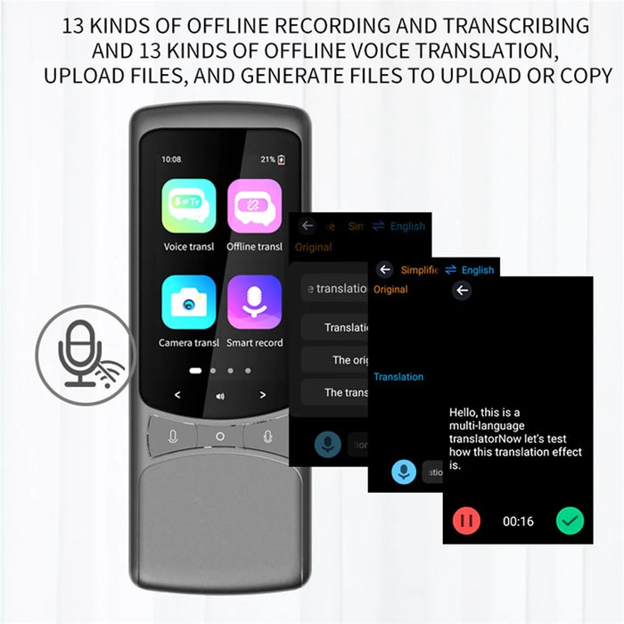 Z3 4G Multilingual Translator Device Portable Photo Translation Machine Instant Language Translator - Grey - 5
