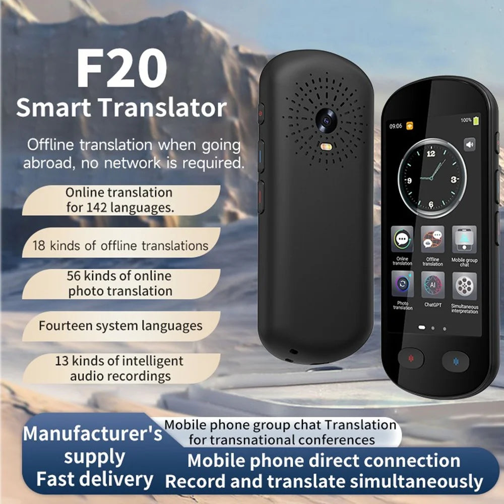 F20 Intelligent Multilingual Translator Device Real-Time Translation Device Offline Mode Supported for Travel Business Meetings - 2