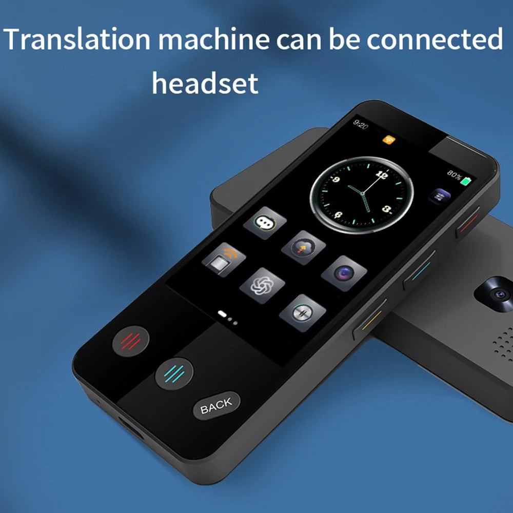 F13 Intelligent Voice Translator Offline Real-Time Translation Device for Travel Oral Language Learning - Black - 4