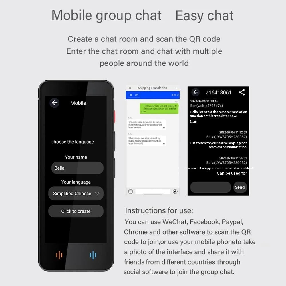 F12 Intelligent Voice Translator Real-Time Multilingual Translation Device with Recording Photo Translation Functions - Black - 7