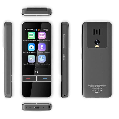 F6 Simultaneous Translation Device AI Voice Offline Translator Photo Translation for 136 Countries - Black - 1