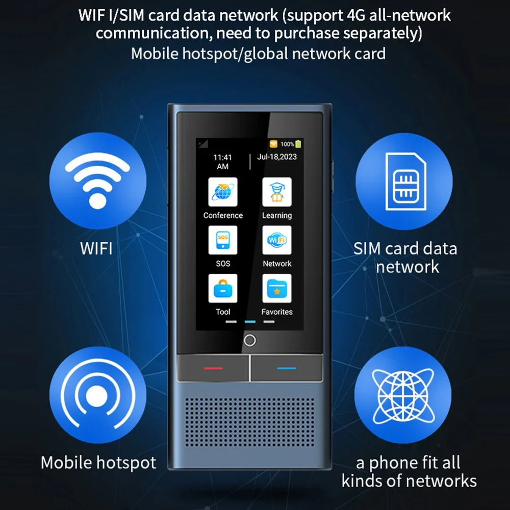 Z6 4G Smart Voice Translator Supporting 138 Languages Two-Way Simultaneous Interpretation Device - 6