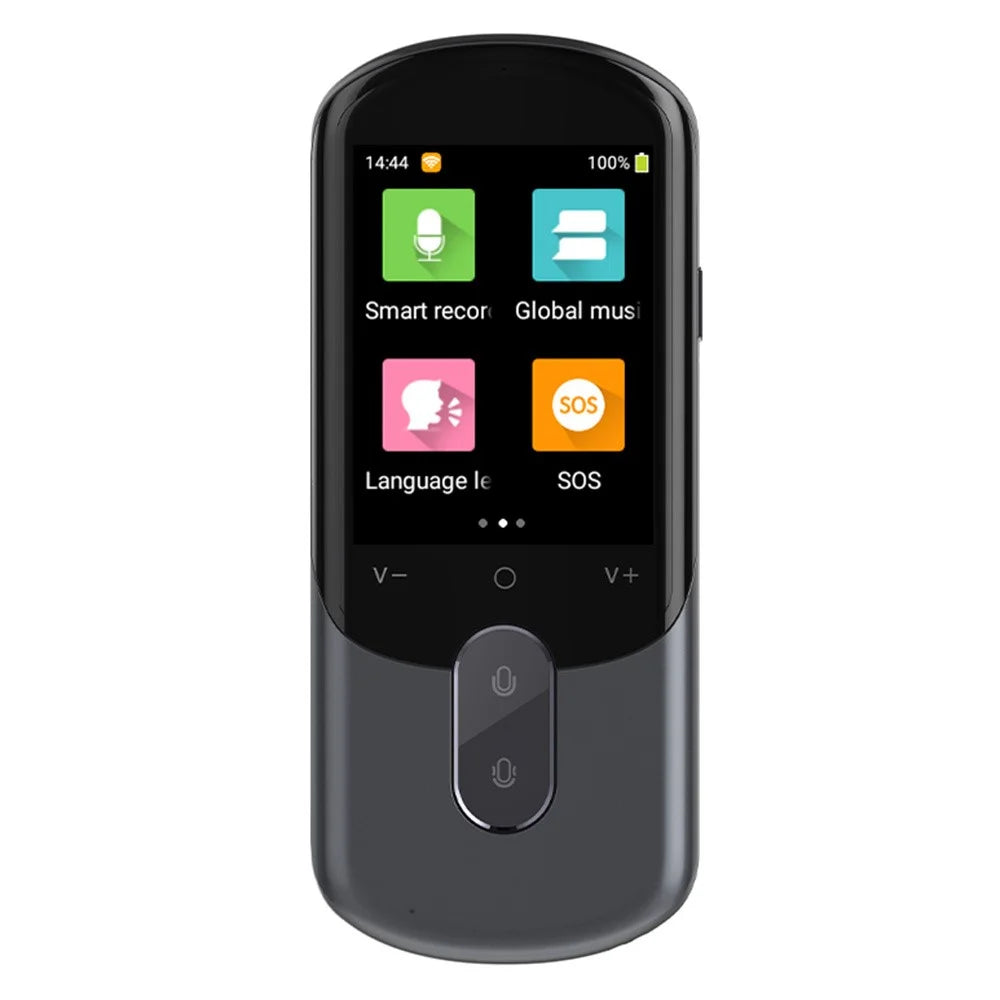 F4A Offline Translator Device 139 Languages Voice Translation  /  Photo Translation  /  Audio Recording for English Speaking Training - Black - 1