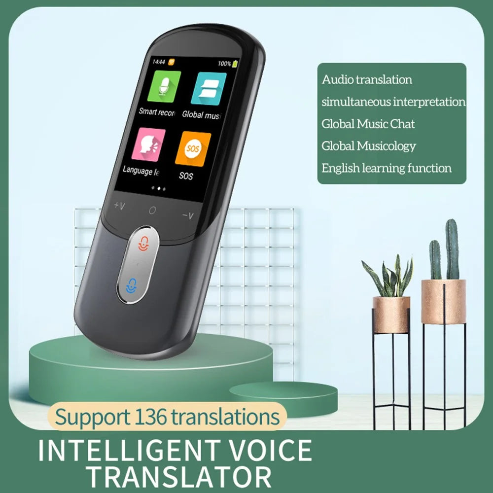 F4A Offline Translator Device 139 Languages Voice Translation  /  Photo Translation  /  Audio Recording for English Speaking Training - Black - 2