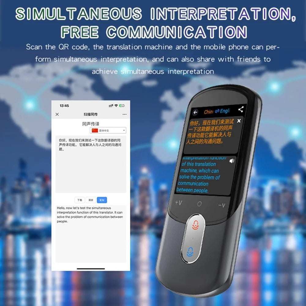 F4A Offline Translator Device 139 Languages Voice Translation  /  Photo Translation  /  Audio Recording for English Speaking Training - Black - 6