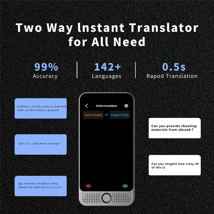D1 4.0 Inch Display Smart Translator Device 1+16G AI Voice Photo Translation for Travel / Business Offline - 3