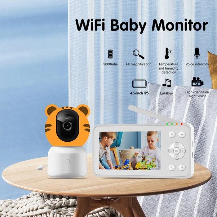 C7-A 4.5 Inch IPS Screen WiFi Baby Monitor Cry Detection Two Way Audio Night Vision Nanny Cam Built-in Lullabies - 2