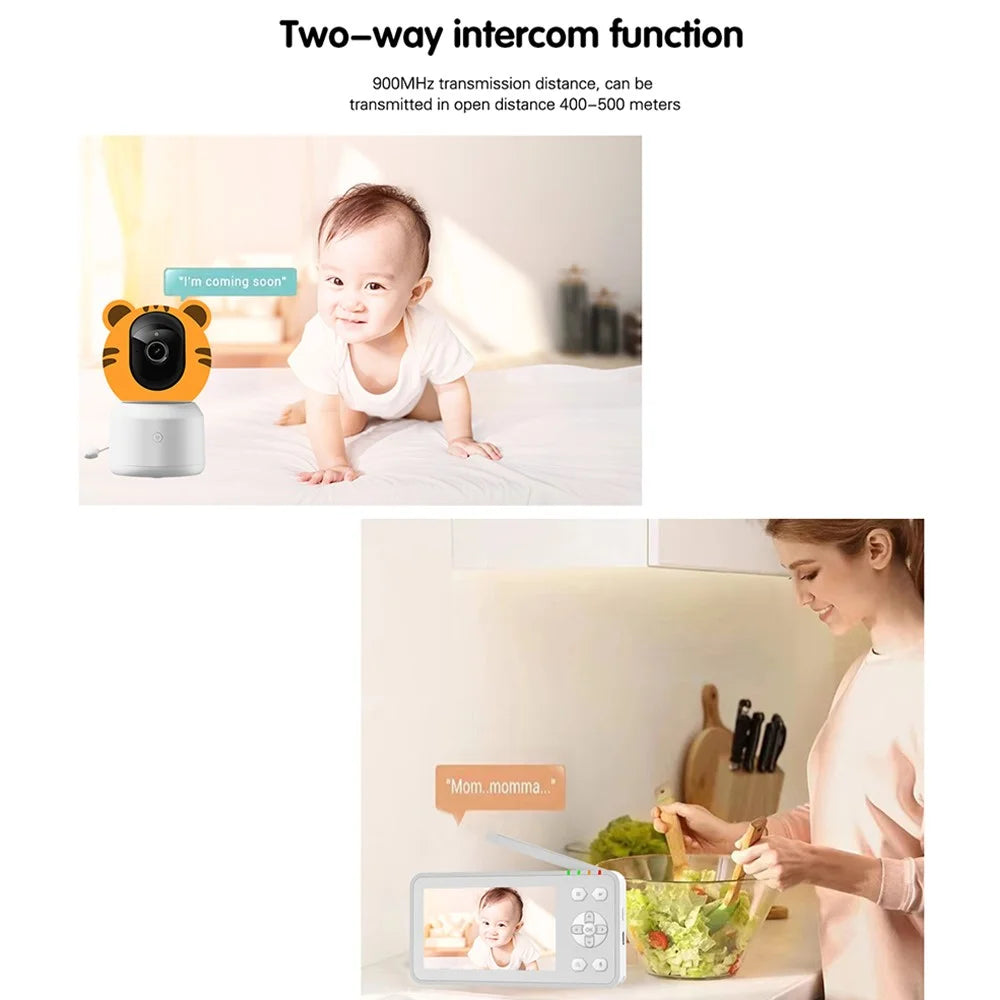 C7-A 4.5 Inch IPS Screen WiFi Baby Monitor Cry Detection Two Way Audio Night Vision Nanny Cam Built-in Lullabies - 5