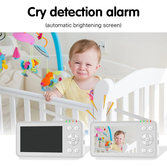 C7-A 4.5 Inch IPS Screen WiFi Baby Monitor Cry Detection Two Way Audio Night Vision Nanny Cam Built-in Lullabies - 7