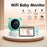 C8-A WiFi Baby Monitor 1080P Video Camera with Screen / Remote Tracking / Cry Detection / App Control - White+Green - 2