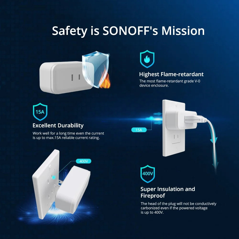 SONOFF S40 WiFi Smart Socket Mini Plug for Home Office Compact Plug Support APP / Voice Control - Two Holes - 2