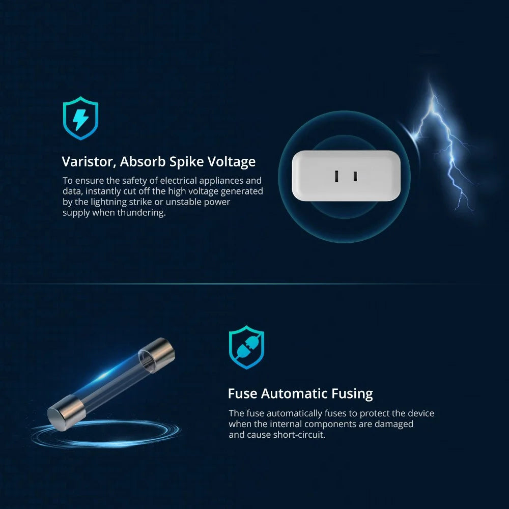 SONOFF S40 WiFi Smart Socket Mini Plug for Home Office Compact Plug Support APP / Voice Control - Two Holes - 3