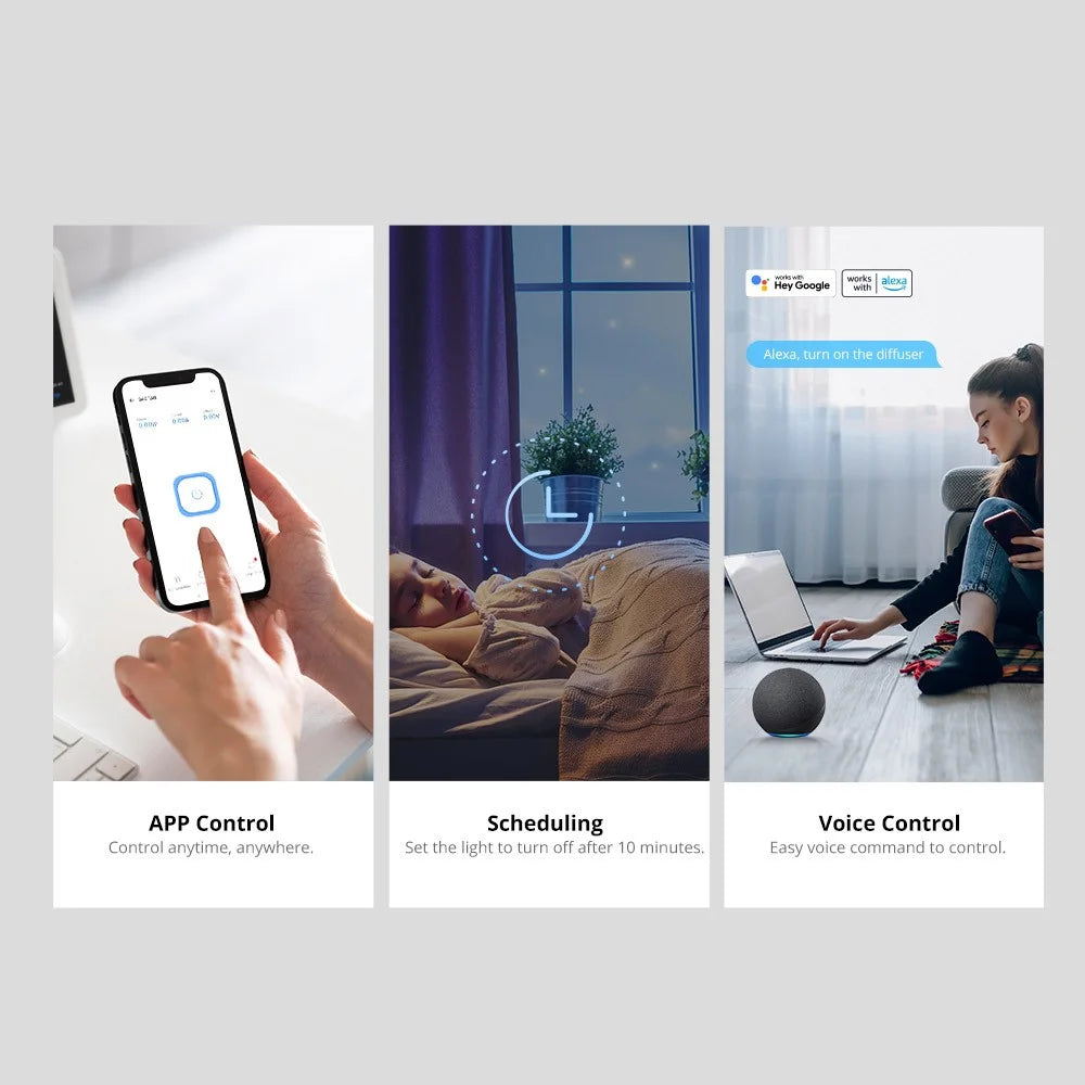 SONOFF S40 WiFi Smart Socket Mini Plug for Home Office Compact Plug Support APP / Voice Control - Two Holes - 7
