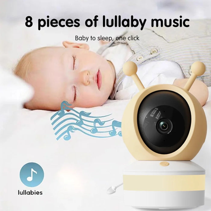 C9 WiFi Baby Monitor 5 Inch HD Display Dual Mode Tuya Smart Infant Camera Monitor for Home - White+Yellow - 3