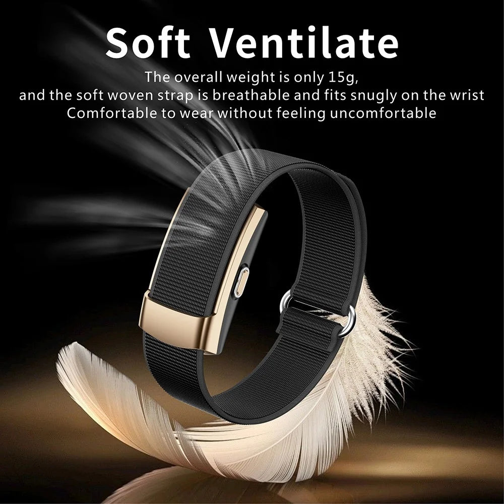 QX Air Smart Health Band Fitness Tracker Heart Rate Blood Oxygen Sleep Monitor IP68 Waterproof Smart Wristband - Black - 3