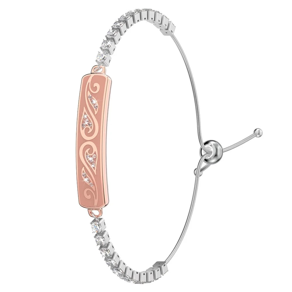 MX06 Smart Bracelet Health Tracker Heart Rate Blood Oxygen IP68 Waterproof Sleep Monitor for Women Fitness - Rose Gold - 1
