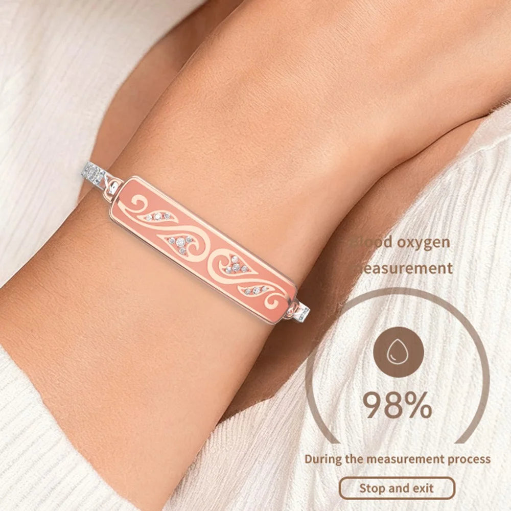 MX06 Smart Bracelet Health Tracker Heart Rate Blood Oxygen IP68 Waterproof Sleep Monitor for Women Fitness - Rose Gold - 7