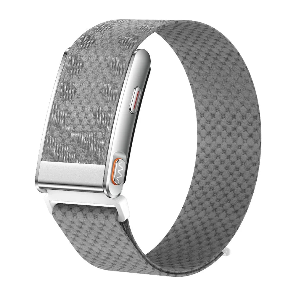 KR96PRO Smart Health Bracelet ECG Heart Rate Sleep Blood Oxygen Stress Monitor Screenless Fitness Tracker Health Band - Grey  /  Braided Band - 1