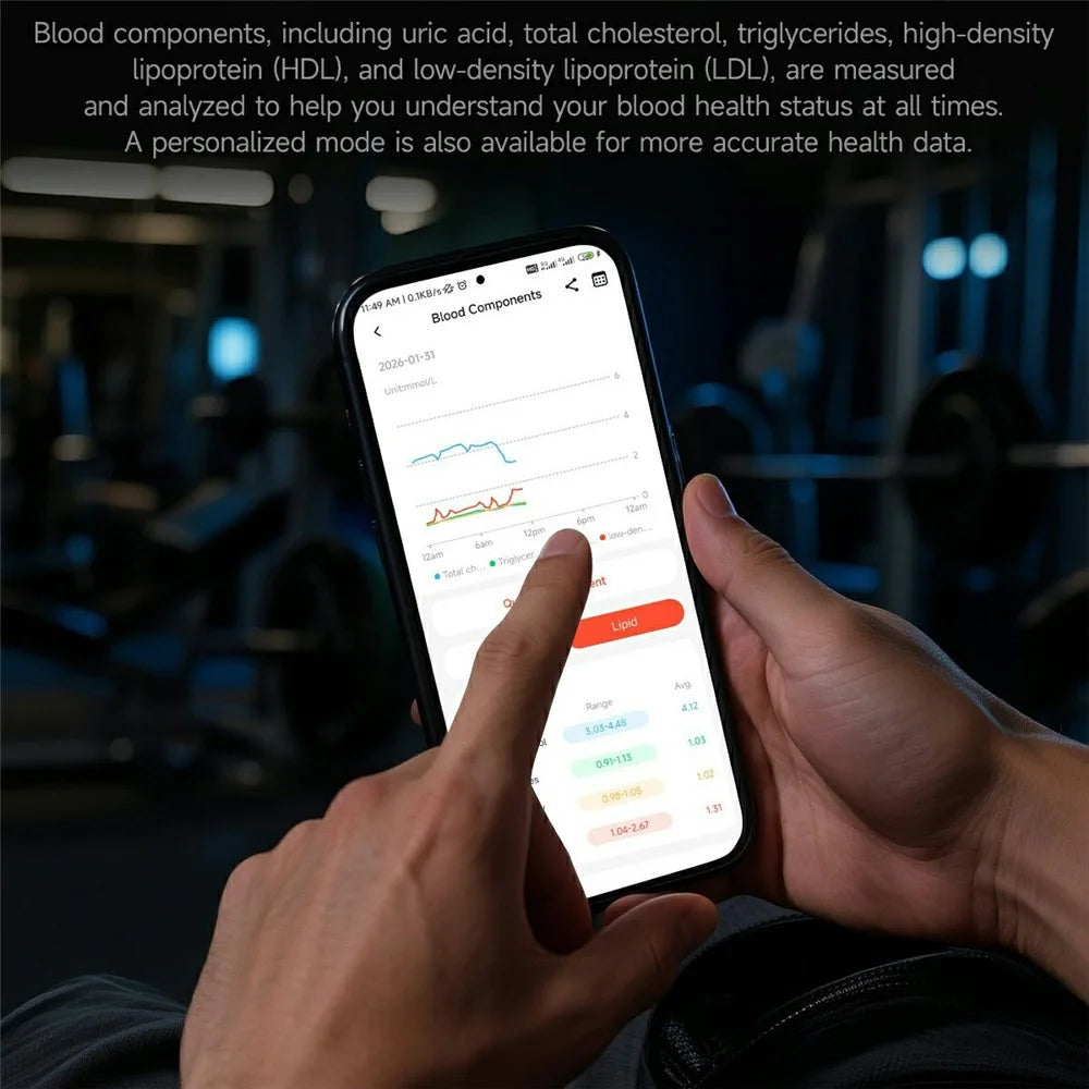KR96PRO Smart Health Bracelet ECG Heart Rate Sleep Blood Oxygen Stress Monitor Screenless Fitness Tracker Health Band - Grey  /  Braided Band - 6
