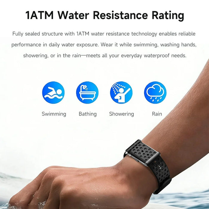 W01 Screenless Smart Band 1ATM Waterproof Heart Rate Blood Oxygen Monitor Sports Wristband - Black - 2